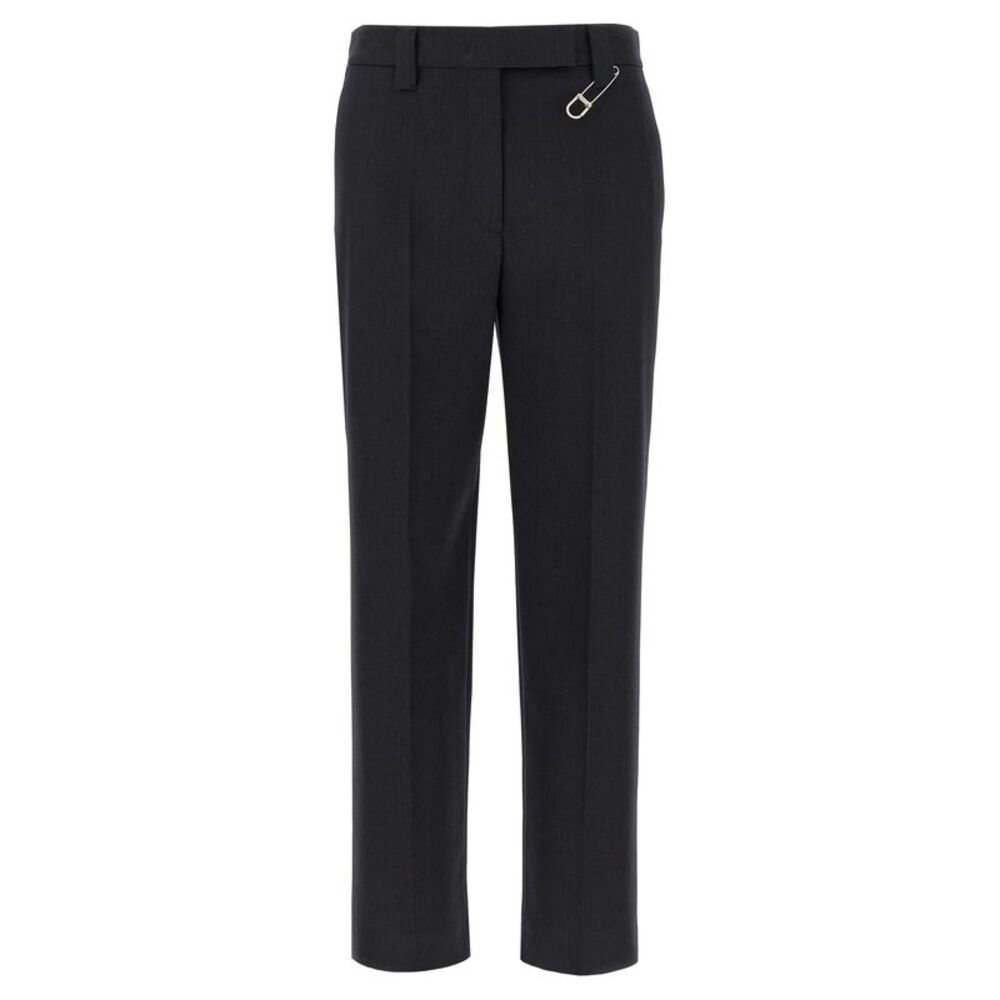 Prada Gray Virgin Wool Dress Women's Pants